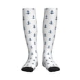 thumbnail image 3 of Compression Socks for Women and Men - navyblue anchor white cute Compression Socks Circulation for Workout, 3 of 8