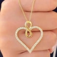 thumbnail image 2 of 1Ct White Diamond Round Cut Women's Heart Shape Pendant 14K Yellow Gold Plated, 2 of 3