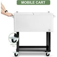 thumbnail image 5 of EDOSTORY 80 Quart Rolling Ice Chest Cooler Cart,Patio Backyard Party Drink Beverage Bar Stand Up Cooler Trolley with Ice Scoop, 5 of 8