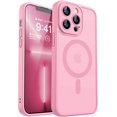 thumbnail image 1 of Magnetic Case for iPhone 16 Pro Max with Full Camera Protection [Compatible with Magsafe] [Translucent Matte] Protective Phone Case, Hot Pink,Pink, 1 of 5