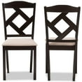 thumbnail image 3 of Set of 2 Baxton Studio Ruth Modern and Contemporary Beige Fabric Upholstered and Dark Brown Finished Dining Chair Set, 3 of 7