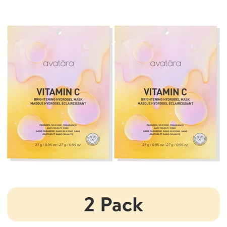 (2 pack) Avatara Vitamin C Brightening Hydrogel Face Mask for All Skin Types, 1 Sheet Mask