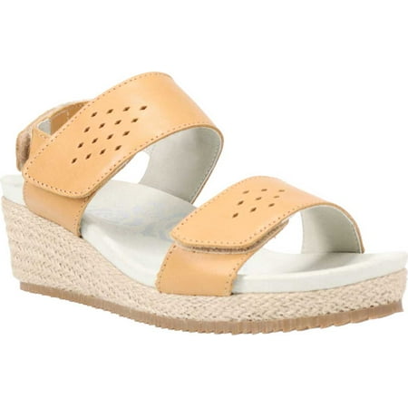 

Women s Propet Madrid Espadrille Wedge Sandal Oyster Waxed Leather 7 2E