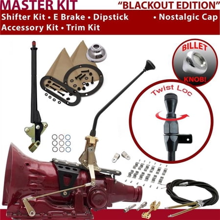 American Shifter PG Shifter Kit Black 12 in. E Brake Cable Clamp Clevis Trim Kit Dipstick for F1B61
