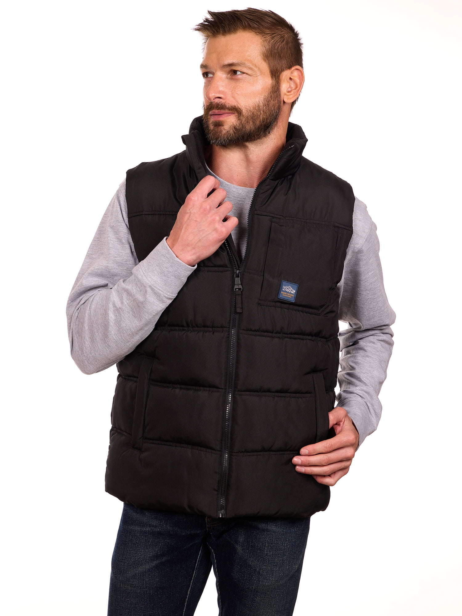 Bass Creek Outfitters Men's Double Needle Quilted Puffer Vest, Sizes M-XXL