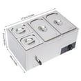 thumbnail image 2 of 4-pan 110V Electric Preservation Soup Pool Commercial Food Warmer Stainless Steel Silver, 2 of 13