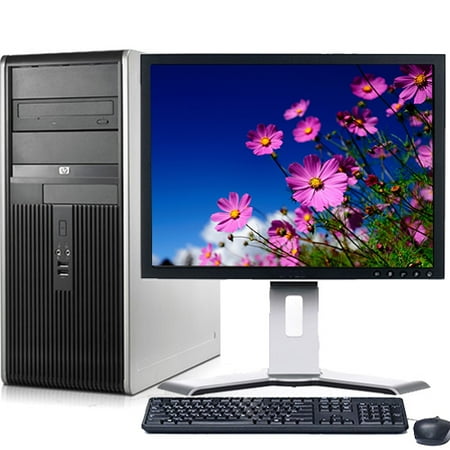 Computer Powercenter Pc (HP Desktop Computer Bundle Tower PC Core 2 Duo Processor 4GB RAM 160GB Hard Drive DVD-RW Wifi with Windows 10 and a 19