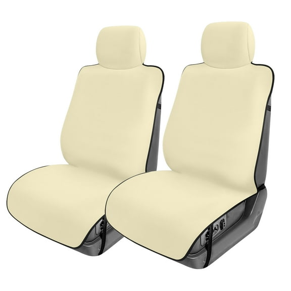 TLH Car Seat Protector, Easy Roll-Out Waterproof Beige Seat Cover, for Surfing Yoga Gym Beach, Perfect for Cars, Trucks, SUVs, Vans - Pack of 2 Protectors for Front Seats, Premium Neoprene
