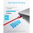 thumbnail image 2 of Cable USB C a USB C Anker, 10 pies, 100 W, carga rápida, rojo, paquete de 2, 2 of 6