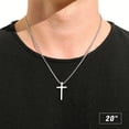 thumbnail image 3 of Turandoss Silver Cross Necklaces for Men Boys 316L Stainless Steel Pendant 16-30 inch Chain Jewelry Catholic Teacher Appreciation Graduation Fathers Day Gifts for Him Her Men Son Dad Boys Girls, 3 of 10