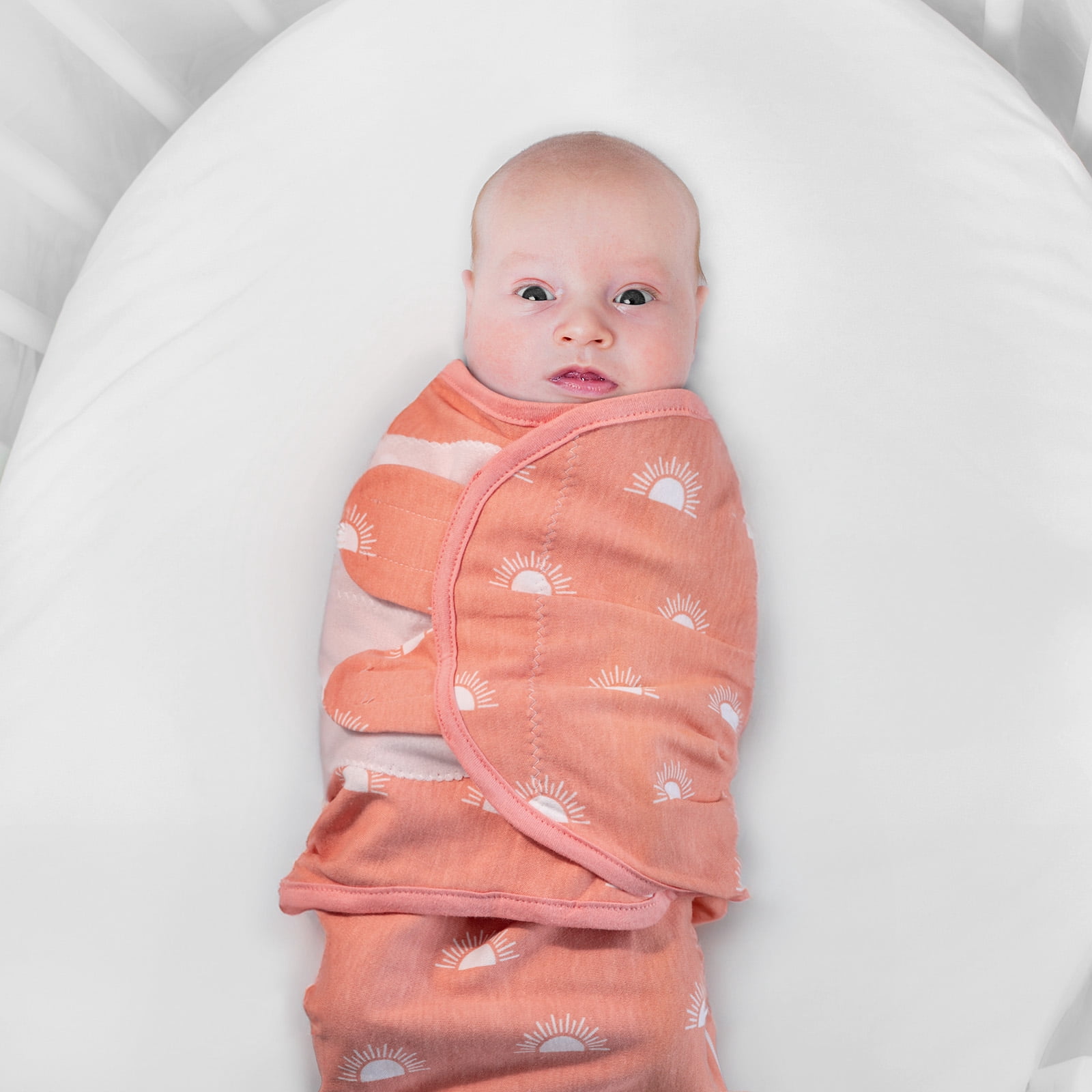 Gllquen Baby 3-Pack Swaddles with Zipper 0-3 Months Newborn Swaddle Sack Blankets Wrap for Baby Girls Boys, Sunrise