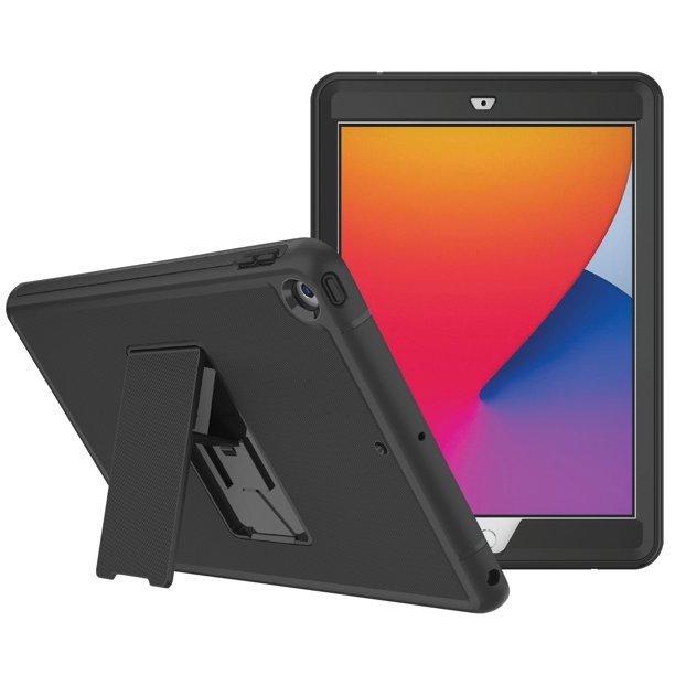 onn. Rugged Tablet Case with Builtin Kickstand for iPad 2019/2020 (7th
