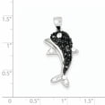 thumbnail image 2 of Sterling Silver Black & White CZ Dolphin Pendant QP2115, 2 of 2