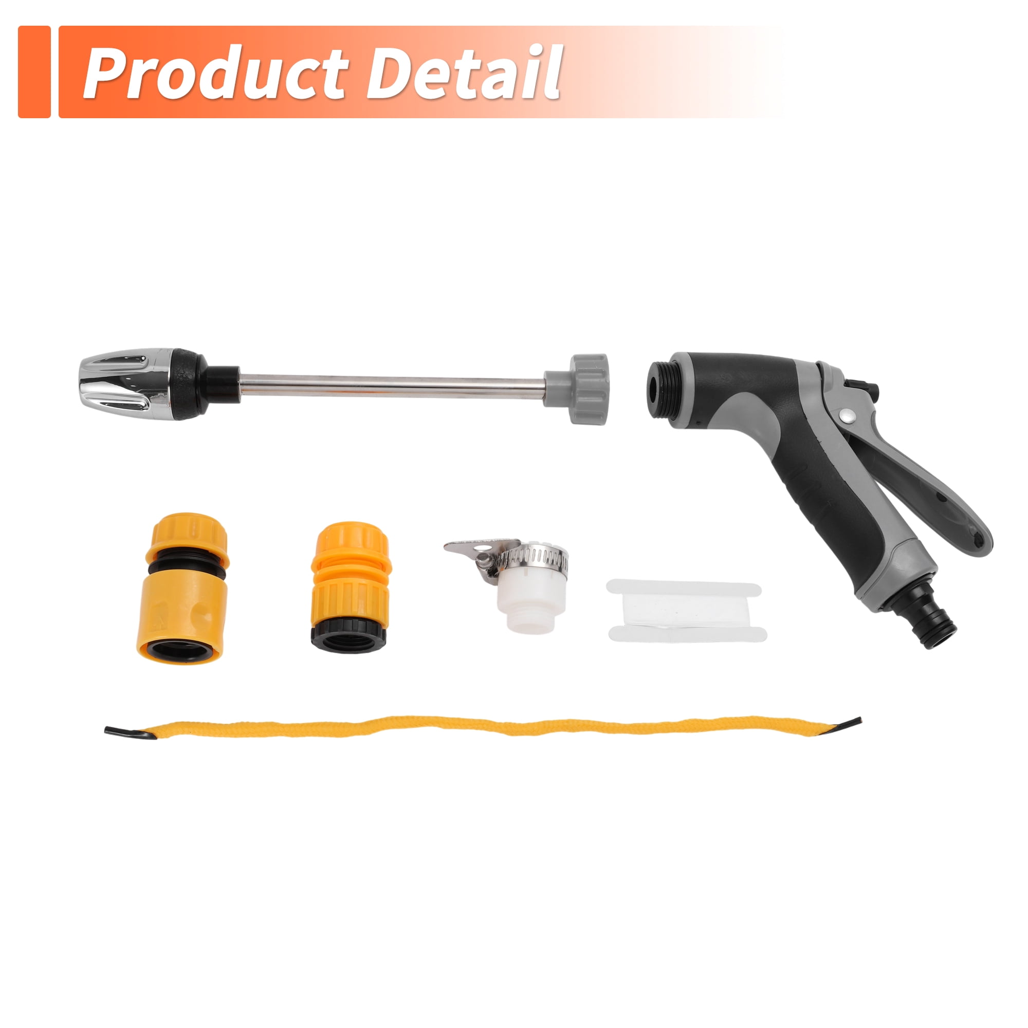 Unique Bargains Heavy Duty Water Hose Nozzle High Pressure Car Adjustable Hand Sprayer for Gardening Vehicle Outdoor Washer Pet Showering Black