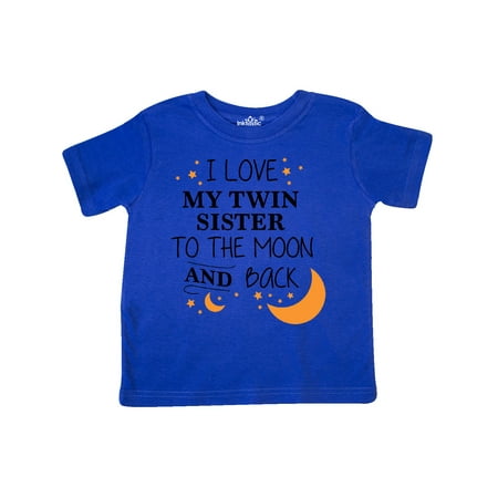 

Inktastic I Love My Twin Sister To The Moon and Back Gift Toddler Boy or Toddler Girl T-Shirt