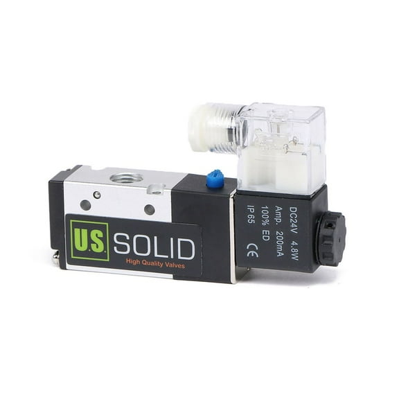 U.S. Solid 1/4" NPT Electric Pneumatic Solenoid Valve DC 24V 3 Way 2 Position Normally Closed