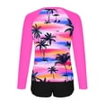 thumbnail image 4 of Women Two Piece Rash Guard Long Sleeve Swimsuits UV UPF 50+ Swim Shirt Bathing Suit with Boyshort Bottom Built in Bra Quick Dry Breathable Swimwear 2026 Summer Beach Vacation Outfits, 4 of 7