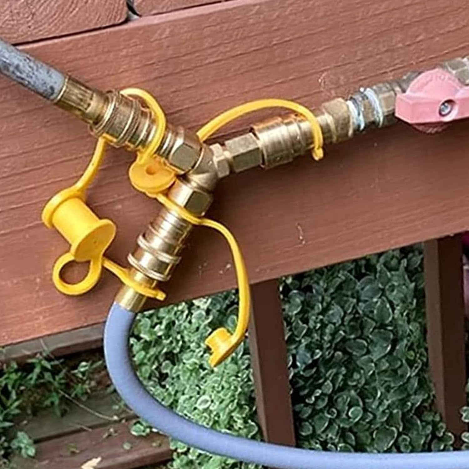 Natural Gas Y Splitter, 1/2 Brass Propane Splitter 2 Way, Quick Connect Adapter for Natural Gas, Conversion Kit for Natural Gas Grills, Patio Heater, Pizza Oven