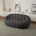 thumbnail image 3 of Sodrens 79.53" Bubble Couch,Modern Upholstered Mesh Fabric Lazy Floor Sofa,3D Honeycomb Shape Bubble Sofa Curved Couch for Living Room,Office,Apartment,No-Assembly(Dark Grey,Loveseat), 3 of 10
