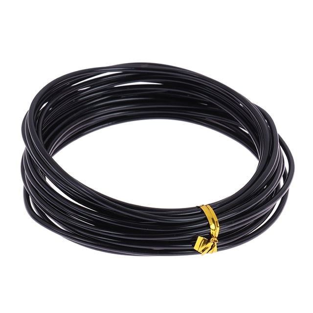 Visland 5 Rouleaux 5 m Fil de Bonsaï Pliable Réutilisable Antirouille Flexible Rangement Pratique Forme de Plante 6 Tailles Entraînement de Branche de Bonsaï Fil Noir pour Balcon