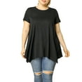 thumbnail image 5 of DARING DIVA Women's Plus Crew Neck Flowy Swing Loose Tunic Tops 4X Black, 5 of 8