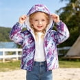 thumbnail image 2 of Curuila Toddler Girls Coat Long Sleeve Stars Print Hooded Zipper Jacket For Girls Lightweight Comfort Outerwear Size 3-4 Years, 2 of 8