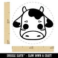thumbnail image 2 of Charming Kawaii Chibi Cow Face Blushing Cheeks Milk Farm Self-Inking Rubber Stamp Ink Stamper - Blue Ink - Mini 1/2 Inch, 2 of 7
