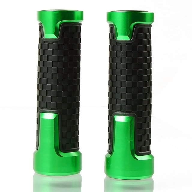 Empuñaduras de manillar de motocicleta de aluminio CNC de 7/8 "y 22 mm para Ninja 400 650 1000SX ZX6R ZX9R ZX10R ZX12R ZX14R ER6F ER6N Verde
