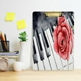 thumbnail image 6 of FMSHPON Red Rose Flower on The Piano Music Clipboard Hardboard Wood Nursing Clip Board and Pull for Standard A4 Letter 13x9 inches, 6 of 8