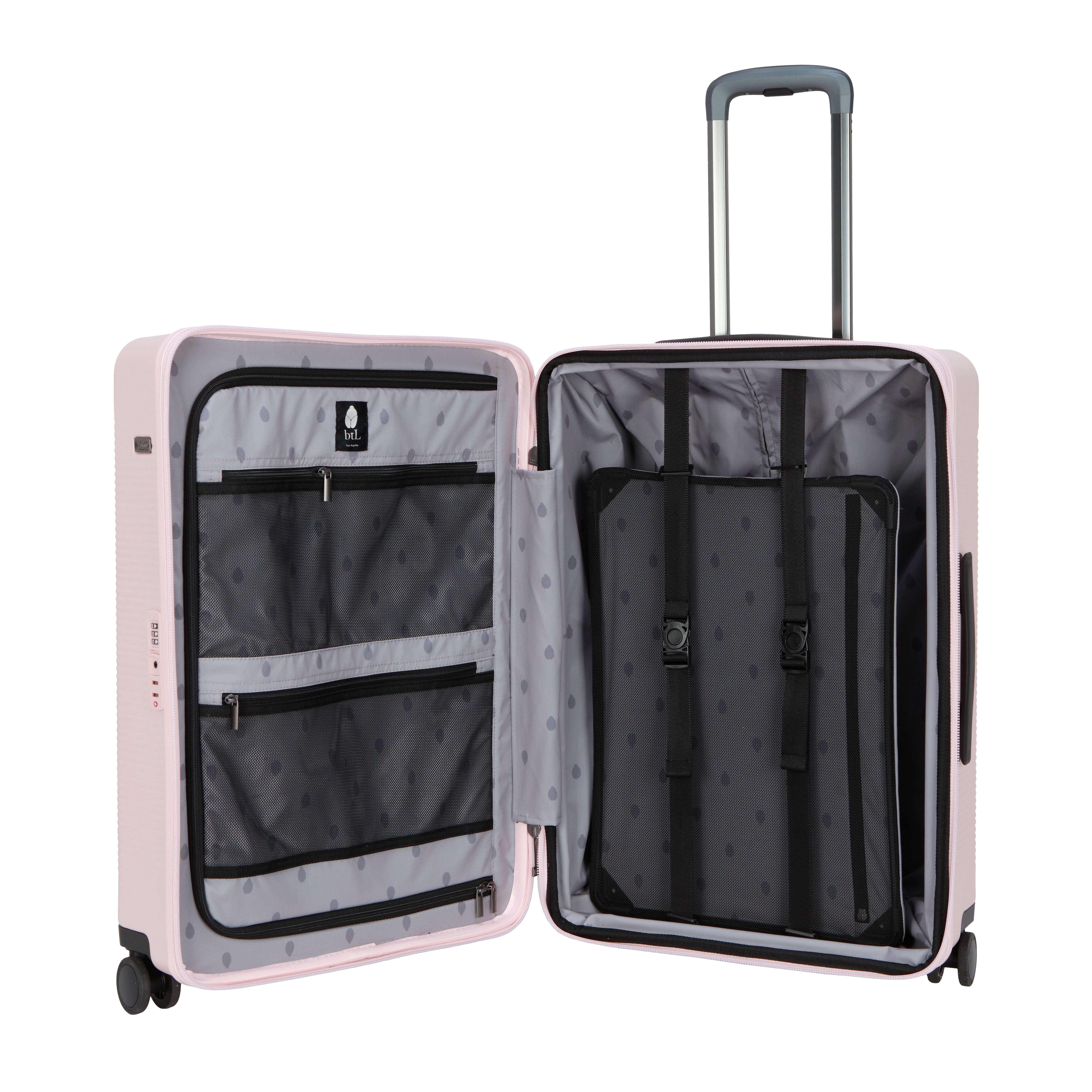 btL 20-inch Carry-On Expandable Hardside Upright Luggage With 360-Spinner Wheels and Divider Pockets, Rose Smoke