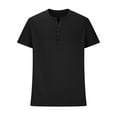thumbnail image 3 of White Summer Tops for Men Dressy Elegant Blouses for Men Sexy Night Club Mens T Shirts Loose Fit Mens Workout Tops Plus Size Short Sleeve Button Up Shirts for Men Cropped, 3 of 5