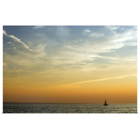 Great BIG Canvas | Rolled Darwin Wiggett Poster Print entitled Sailboat On Lake Ontario, St. Catherines, Ontario,