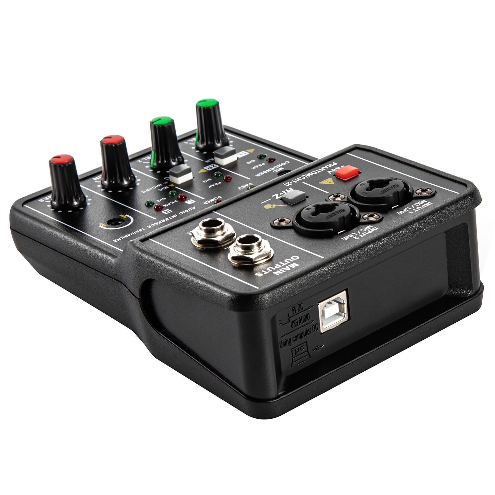 Professional 2/4 Channel Mini Audio Mixer Bluetooth USB DJ Console Multifunctional Digital Sound Card Studio Mixer
