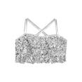 thumbnail image 3 of Xnihocha Kids Girls Sequin Spaghetti Strap Camisole Vest Jazz Hip Hop Jazz Ballet Dance Tank Tops Silver 6, 3 of 7