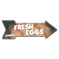 SignMission 8 x 24 in. Indoor & Outdoor Decor Direction Sticker Vinyl Wall Decals - Fresh Eggs - 24 in.