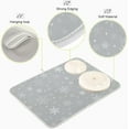 thumbnail image 5 of Christmas Gray Snowflake Dish Drying Mat for Kitchen Winter Snow Xmas Grey Microfiber Mats Absorbent Reversible Pad Large Draining ch -, 5 of 7