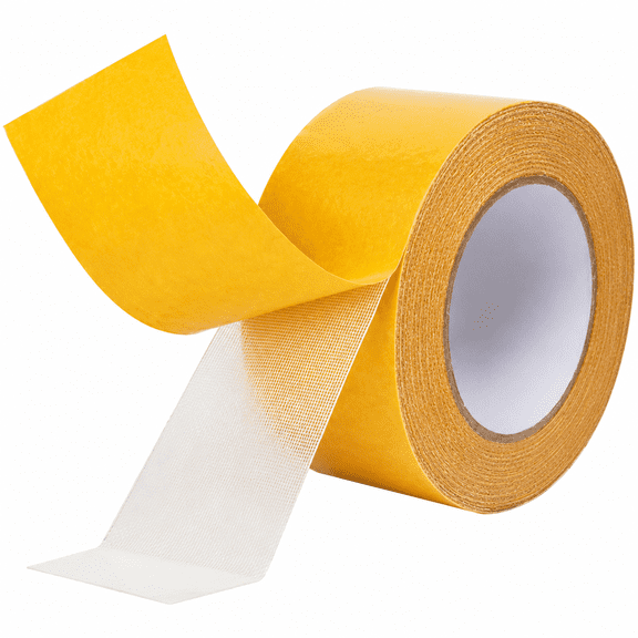 1 Roll Heavy Duty Double Sided Fabric Tape, Transparent Strong Adhesive Cloth Tape, Waterproof No Residue Multipurpose Sticky Tape, 393.7 x 1.97 Inch for Crafts & Household Use