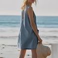 thumbnail image 5 of GILIGEGE Women's Summer Sleeveless Romper Casaul Beach Vacation Loose Shorts Jumpsuit Overalls Outfits 2025 with Pocket Linen Overalls for Women Fashionable Cotton and Linen Pocket Jumpsuit Shorts, 5 of 7