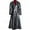 Black, variant on Men's Fashion Gothic Long Coat Leather Coat Faux Leather Jacket Jackets S-5XL Black 5XL