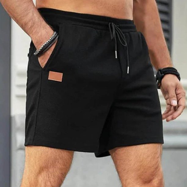 WILLBEST Pantalones Cortos Waffler de Color Liso para Hombre, Deportivos y Casuales, de 3 Puntos