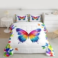 thumbnail image 2 of Homewish Chic Butterflies Bedding Comforter Set,Watercolor Ink Painting Twin Comforter Sets,Colorful Flying Animal Bedding Set For Girls Kids,Microfiber Bedroom Decor,2-Piece, 2 of 8