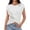 *White, variant on Women's Twist Front Round Neck Short Sleeve T-Shirt, Casual Solid Color Ruched Waist Blouse Black,Women's Plus S