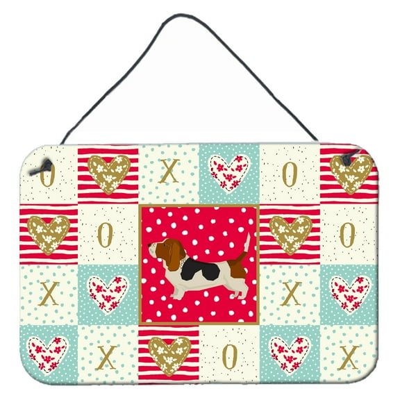 Carolines Treasures CK5908DS812 Basset Hound Love Wall or Door Hanging Prints 8x12 multicolor