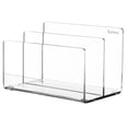 thumbnail image 1 of Kantek Mini clasificador de archivos de acrílico transparente, soporte para archivos de 2 secciones, organizador de escritorio de 6 "x 3,8" x 3,9 ", accesorio de escritorio con pies antideslizantes, 1 of 5
