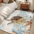 thumbnail image 4 of 4'x6' Area Rugs, Sea Turtle Coastal Indoor Outdoor Area Rug for Living Room Bedroom, Nautical Starfish Botanical Ocean Washable Bathroom Rugs Kitchen Floor Carpet Mats Home Decor Aesthetic, 4 of 8