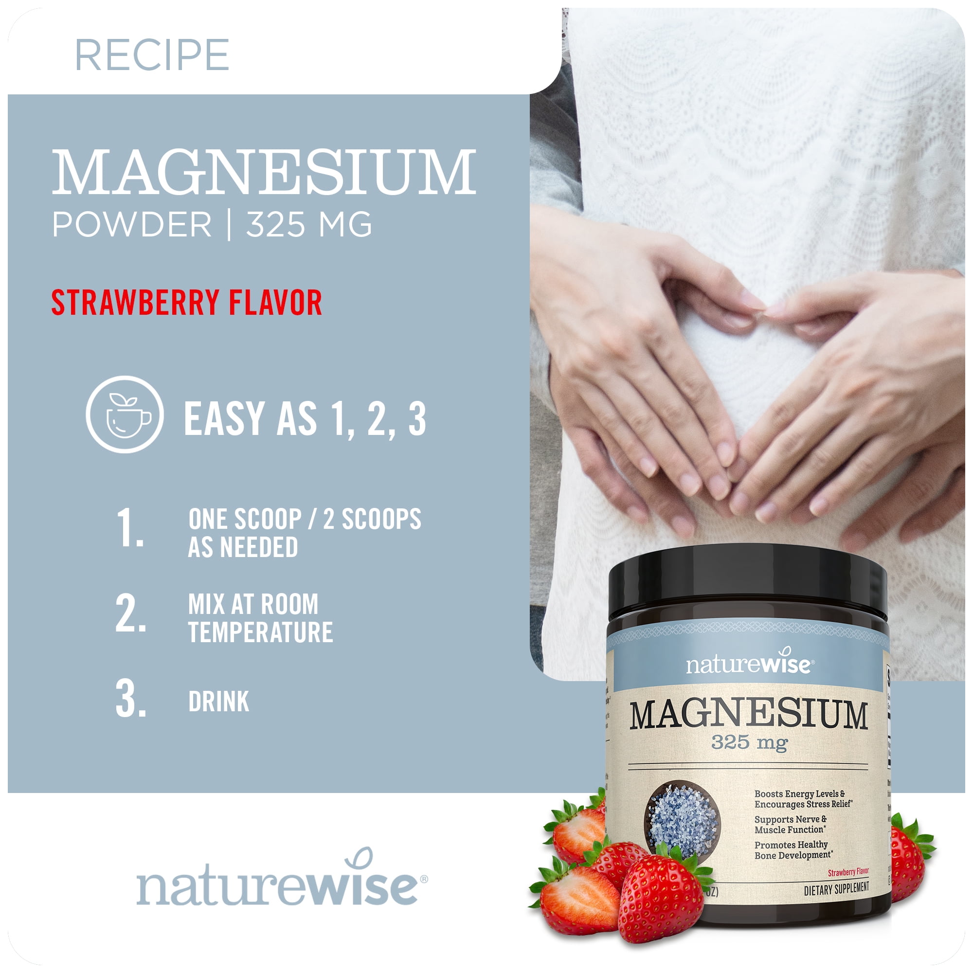 NatureWise Magnesium Citrate 325mg - Pink Lemonade Flavor - 60 Servings[60-Day Supply]