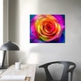 thumbnail image 4 of Acheng Rainbow Rose Print on Canvas Wall Art Colorful Rose Painting Flower Picture Walls Decoration Floral Paintings Living Room Home Decor Framed Artwork 16x12in, 4 of 6
