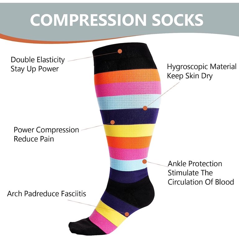 DHSO Plus Size Compression Socks | 20-30 MmHg Wide Calf Support For Men & Women | Circulation & Recovery