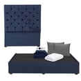 thumbnail image 1 of Box Base Cama King Size + Cabecera Capri Dicasa Azul Marino + Almohada 2Pack + Protector Cloud + Sábanas Softy, 1 of 8