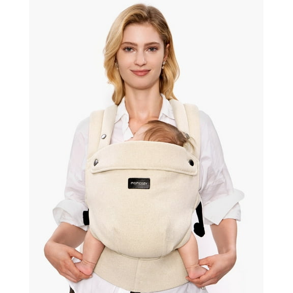 Momcozy Baby Carrier with Natural Cotton Linen Sand